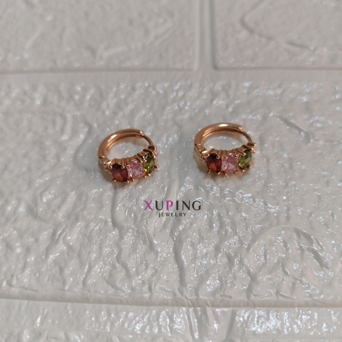 aretes 3 colores zircones