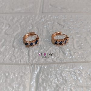 Aretes 3 piedras azules