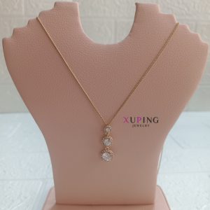 Collar con 3 zircones 60cm