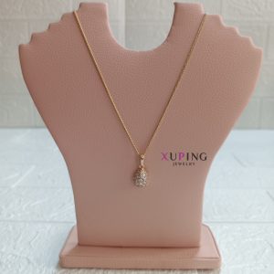 collar con dije gota y zircones