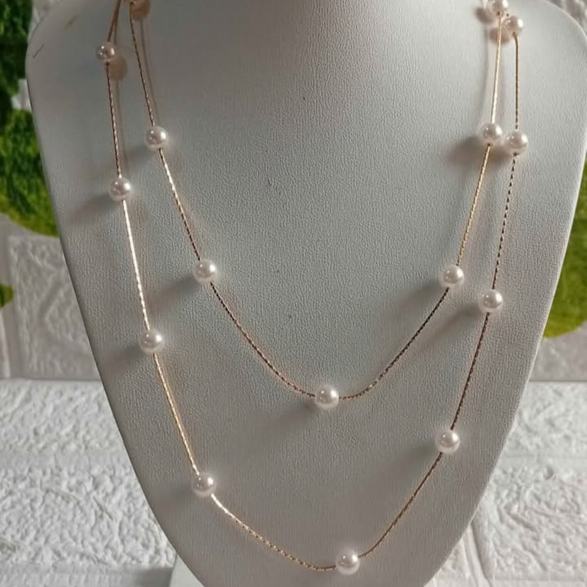 Doble collar xuping dorado perlas