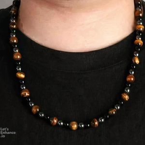 Collar de perla y piedras naturales