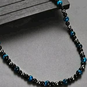 Collar piedra natural lapizlazul negra