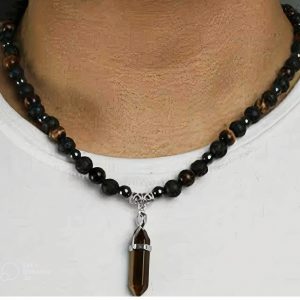 Collar turmalina onix ojo de tigre