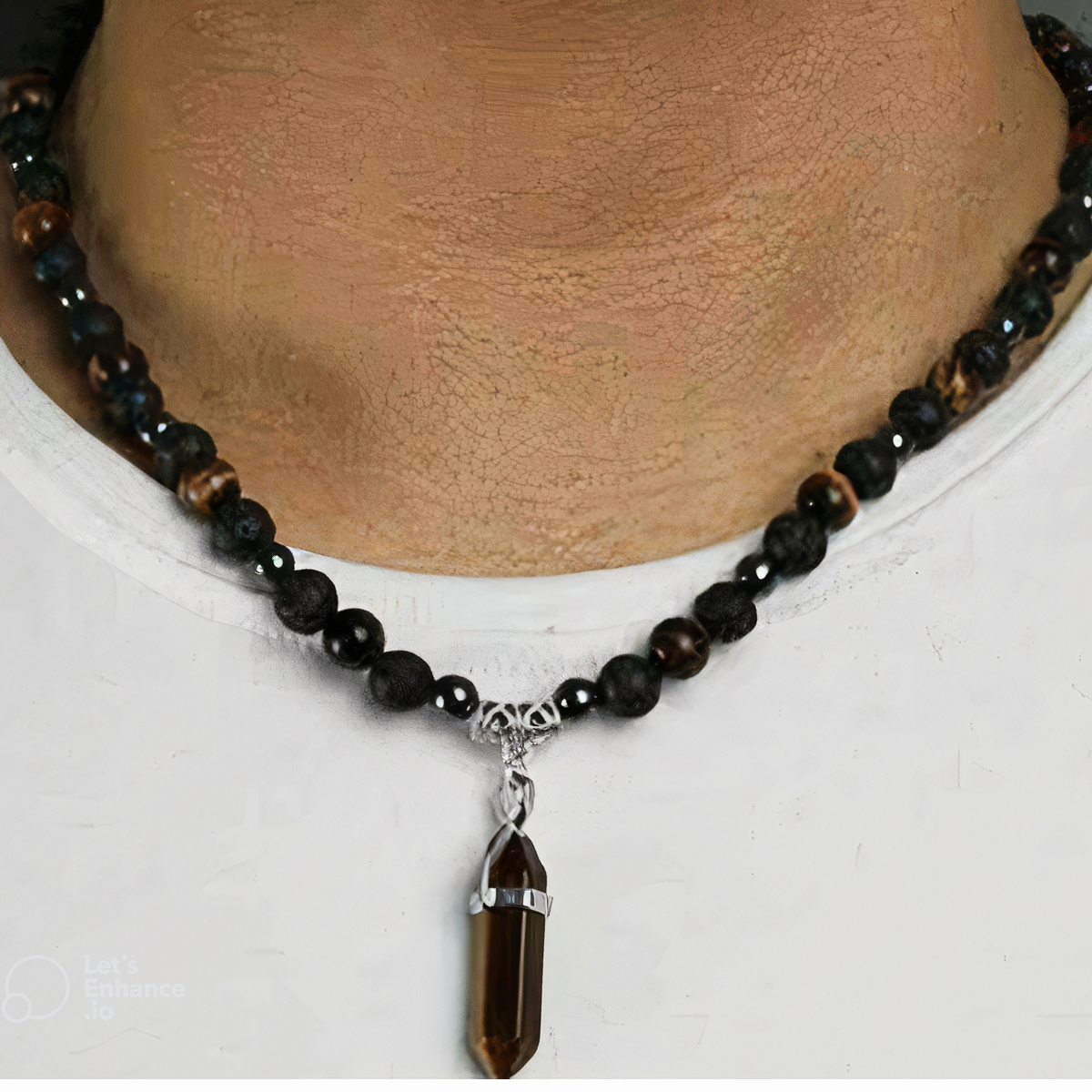 Collar turmalina onix ojo de tigre