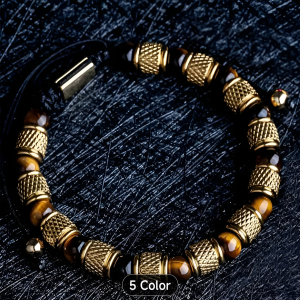 Pulsera ojo de tigre con acero