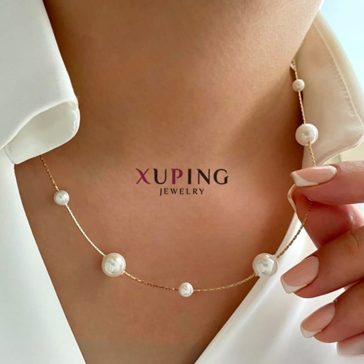 Dúo Cadena de Eslabones Gruesos y Gargantilla de Perlas