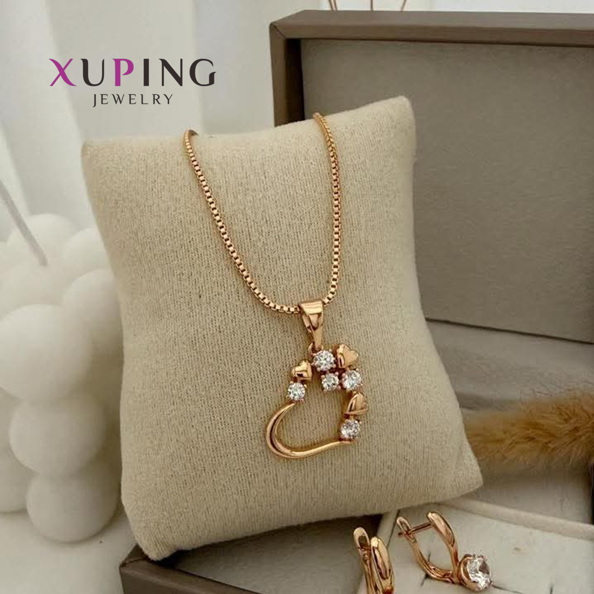 Dúo de Cadena y Pulsera Xuping Tejido Figaro Clásico