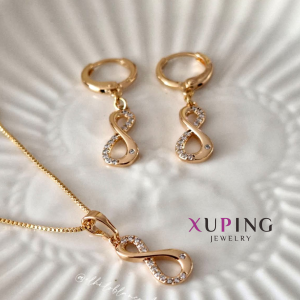Juego de Collar y Arete Xuping Infinito con Detalles de Zirconia