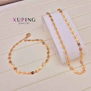 Juego de Collar y Pulsera Xuping Eslabón "Ojo de Perdiz